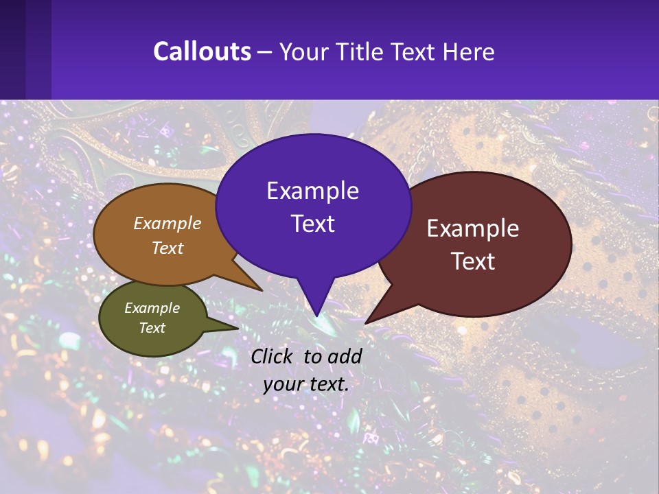 Two Mardi Gras Masks Powerpoint Template PowerPoint Template