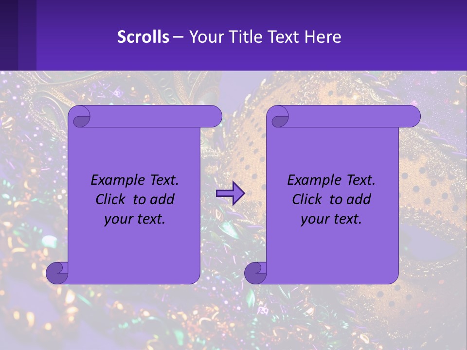 Two Mardi Gras Masks Powerpoint Template PowerPoint Template
