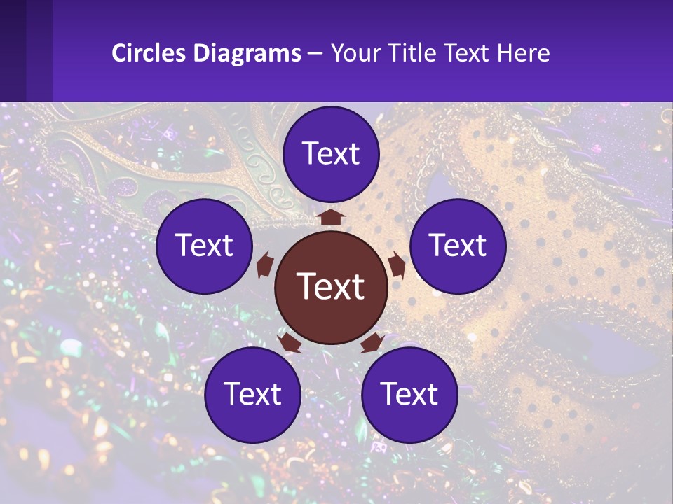 Two Mardi Gras Masks Powerpoint Template PowerPoint Template