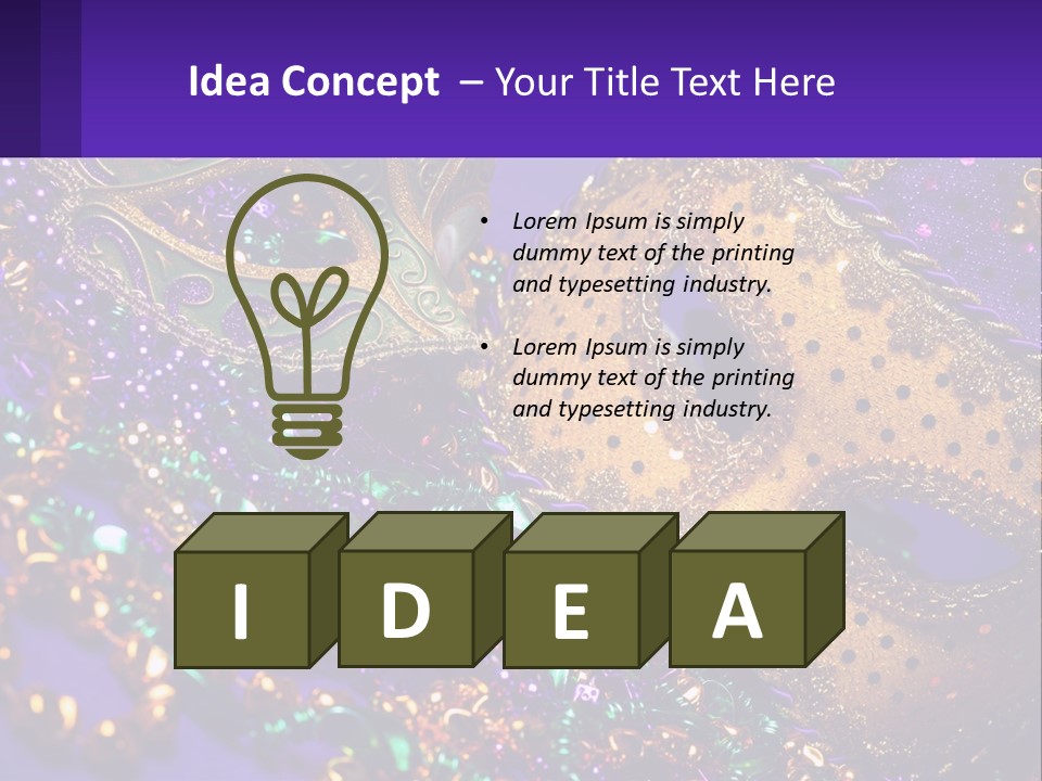 Two Mardi Gras Masks Powerpoint Template PowerPoint Template