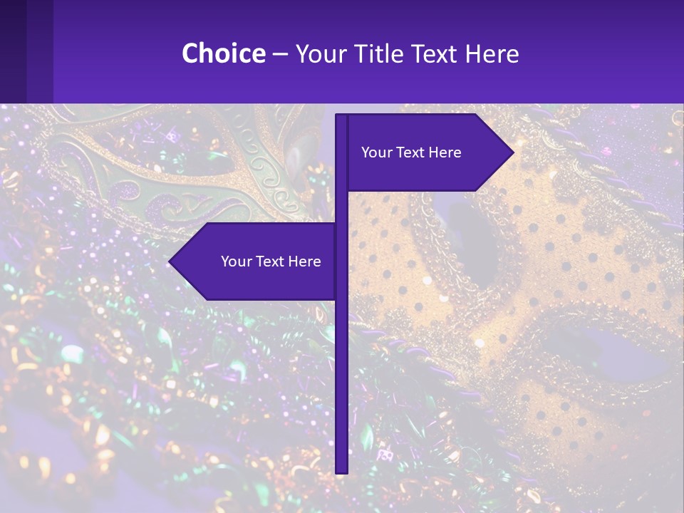 Two Mardi Gras Masks Powerpoint Template PowerPoint Template