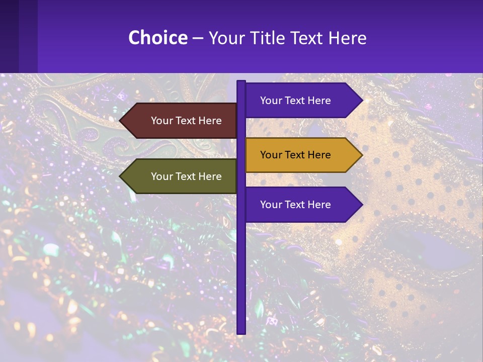 Two Mardi Gras Masks Powerpoint Template PowerPoint Template