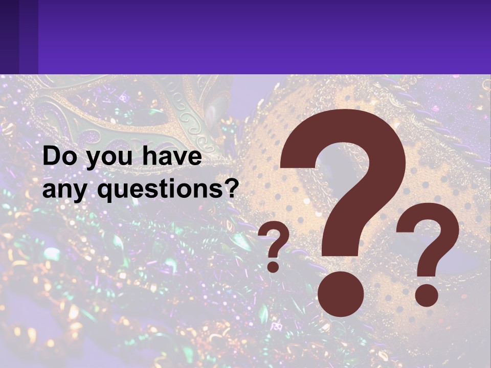 Two Mardi Gras Masks Powerpoint Template PowerPoint Template