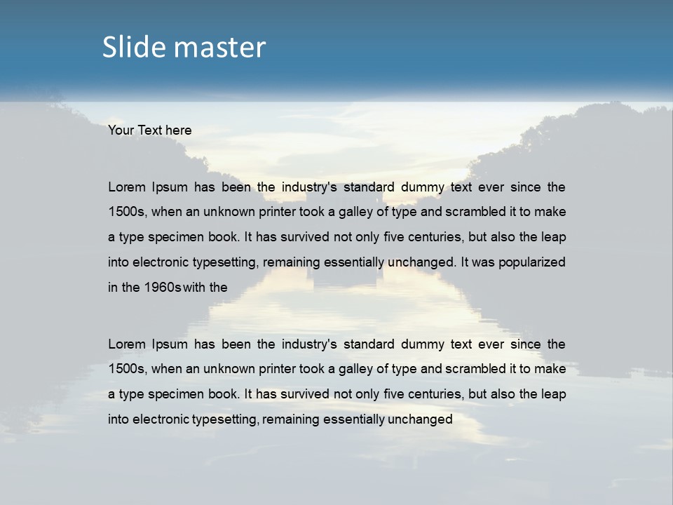 The Washington Monument Is Reflected In The Water PowerPoint Template