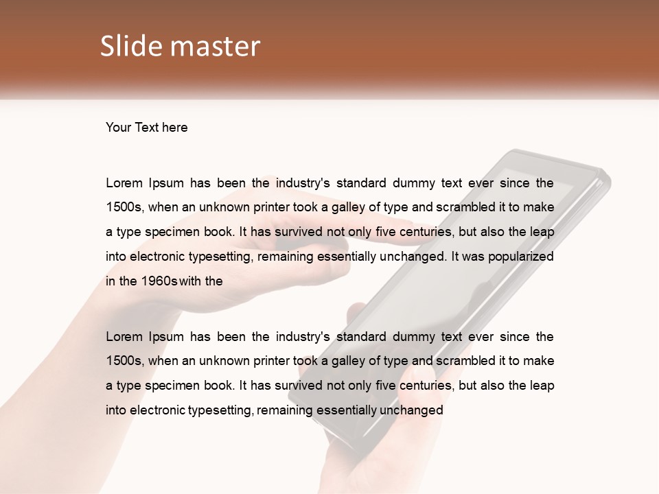 A Person Holding A Tablet Computer In Their Hands PowerPoint Template