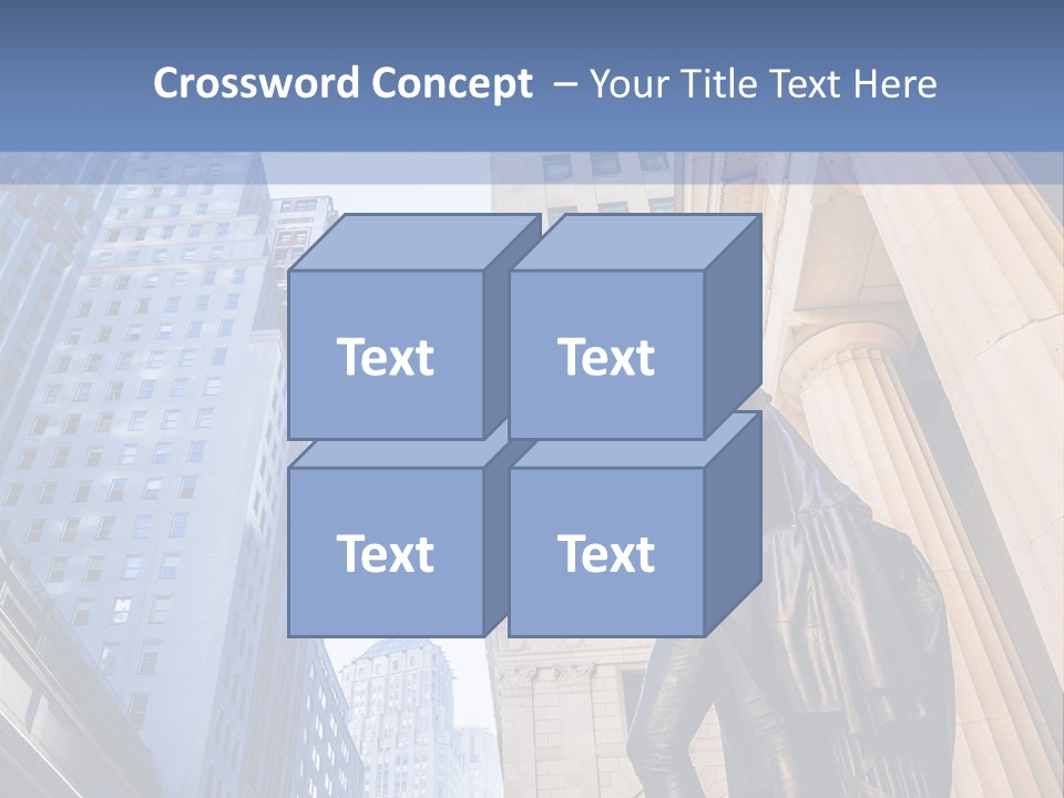 A Statue Of A Man Holding A Flag In A City PowerPoint Template