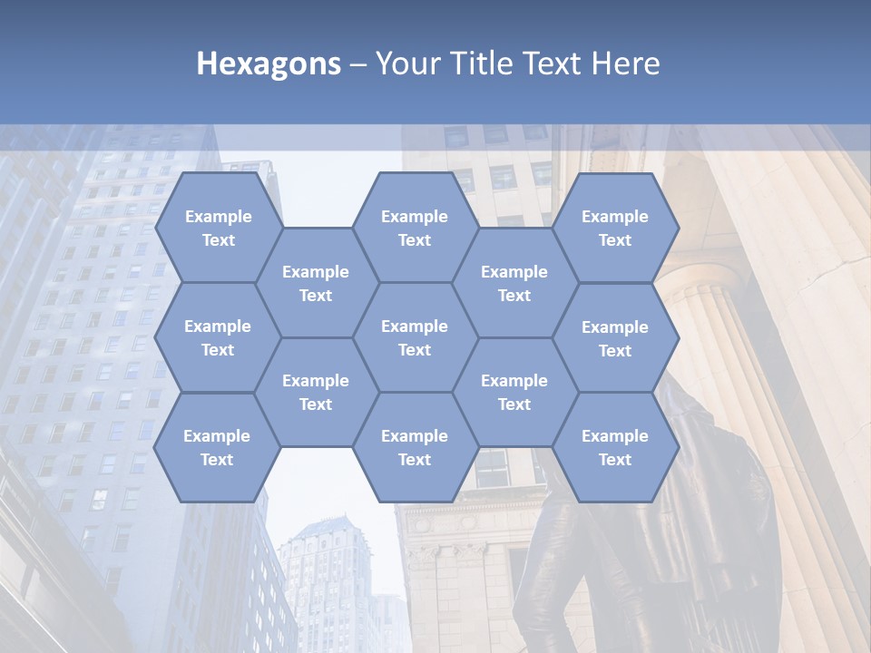 A Statue Of A Man Holding A Flag In A City PowerPoint Template