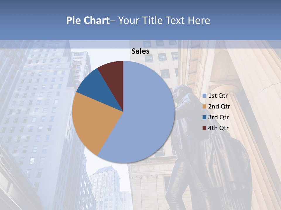 A Statue Of A Man Holding A Flag In A City PowerPoint Template