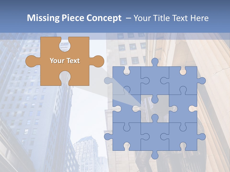 A Statue Of A Man Holding A Flag In A City PowerPoint Template