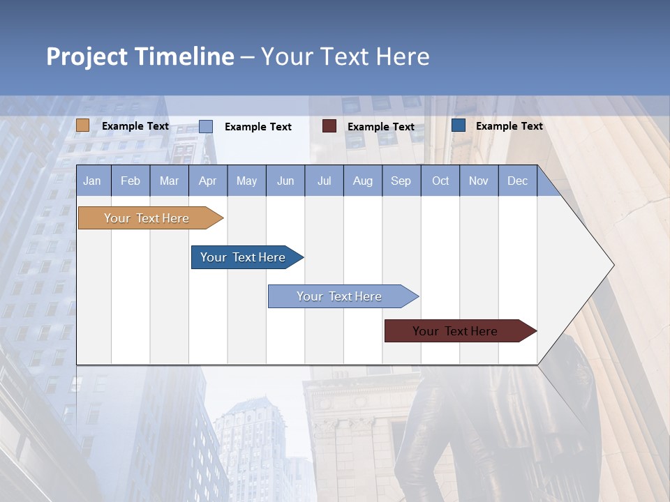 A Statue Of A Man Holding A Flag In A City PowerPoint Template