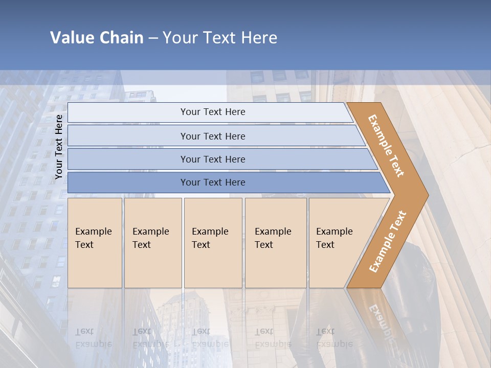 A Statue Of A Man Holding A Flag In A City PowerPoint Template