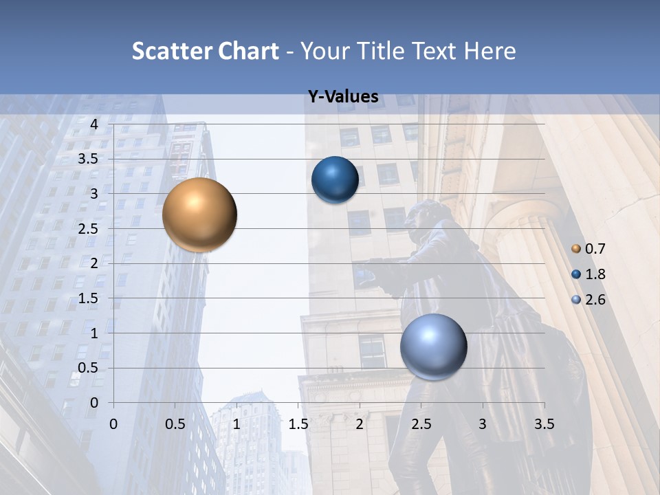 A Statue Of A Man Holding A Flag In A City PowerPoint Template