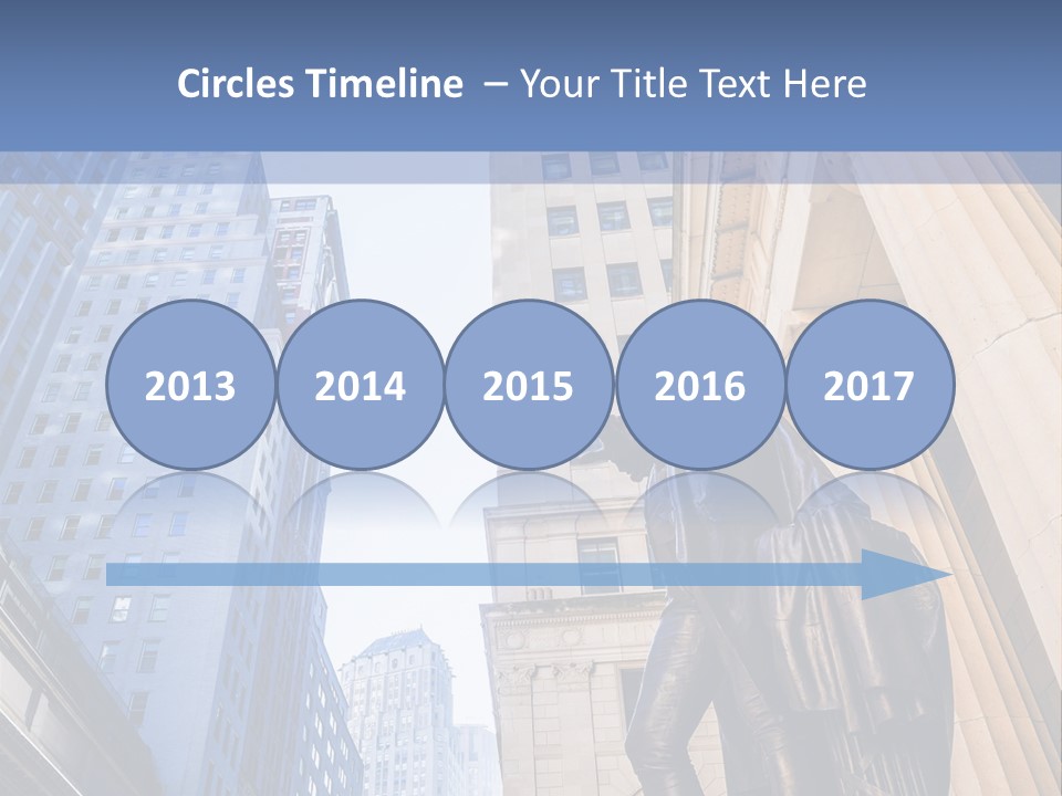 A Statue Of A Man Holding A Flag In A City PowerPoint Template