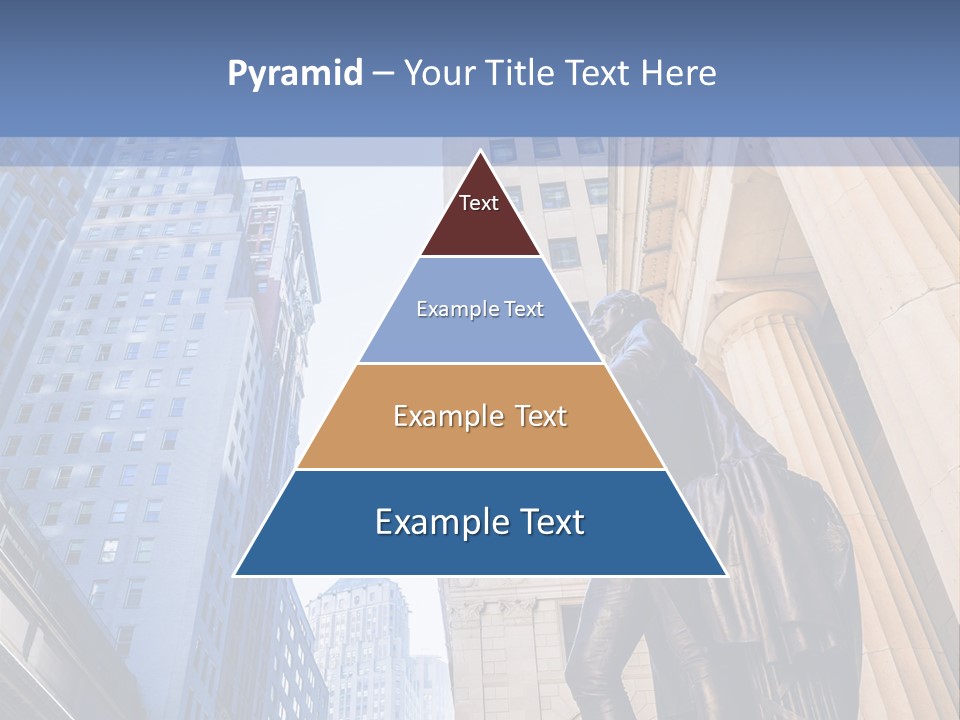 A Statue Of A Man Holding A Flag In A City PowerPoint Template