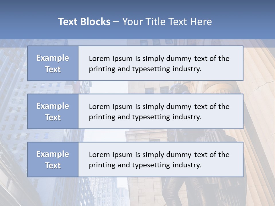 A Statue Of A Man Holding A Flag In A City PowerPoint Template