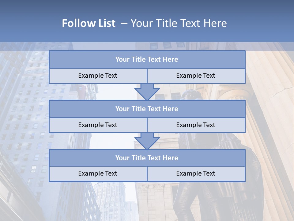 A Statue Of A Man Holding A Flag In A City PowerPoint Template