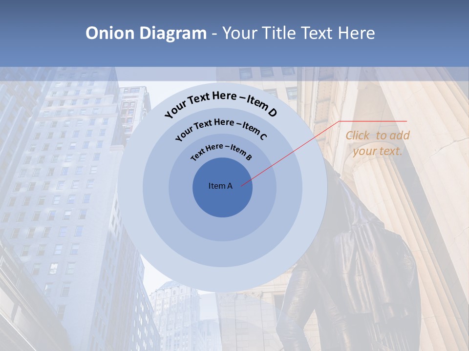 A Statue Of A Man Holding A Flag In A City PowerPoint Template