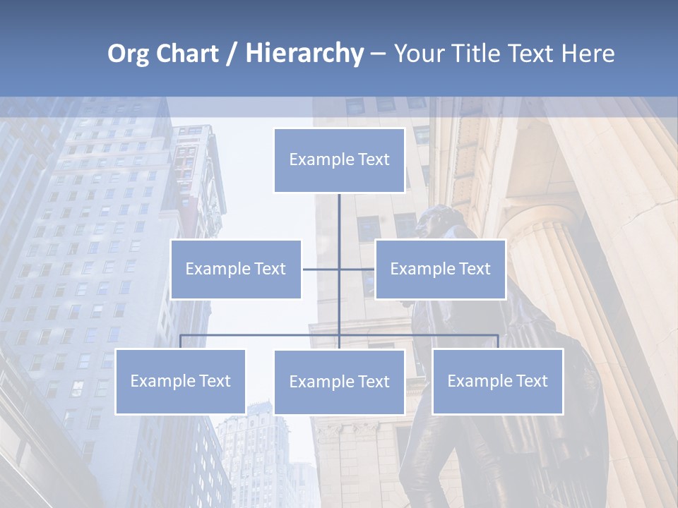 A Statue Of A Man Holding A Flag In A City PowerPoint Template