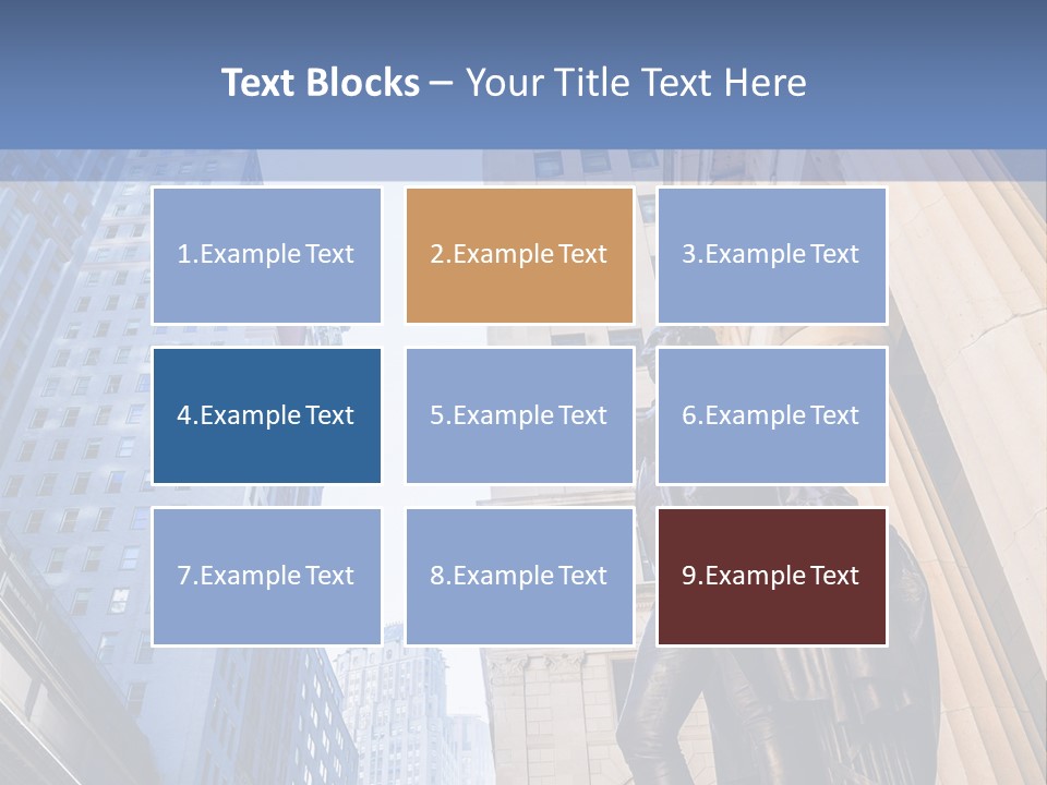 A Statue Of A Man Holding A Flag In A City PowerPoint Template