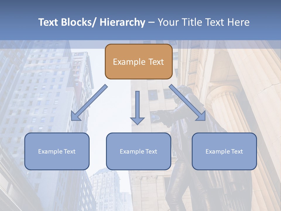 A Statue Of A Man Holding A Flag In A City PowerPoint Template
