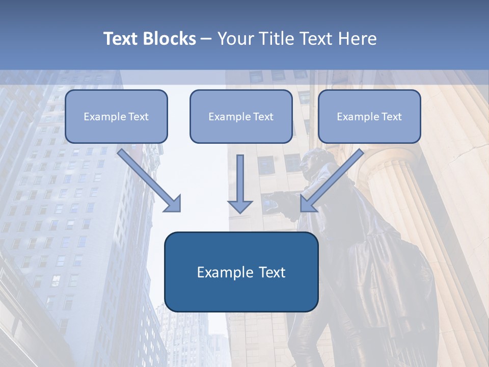A Statue Of A Man Holding A Flag In A City PowerPoint Template