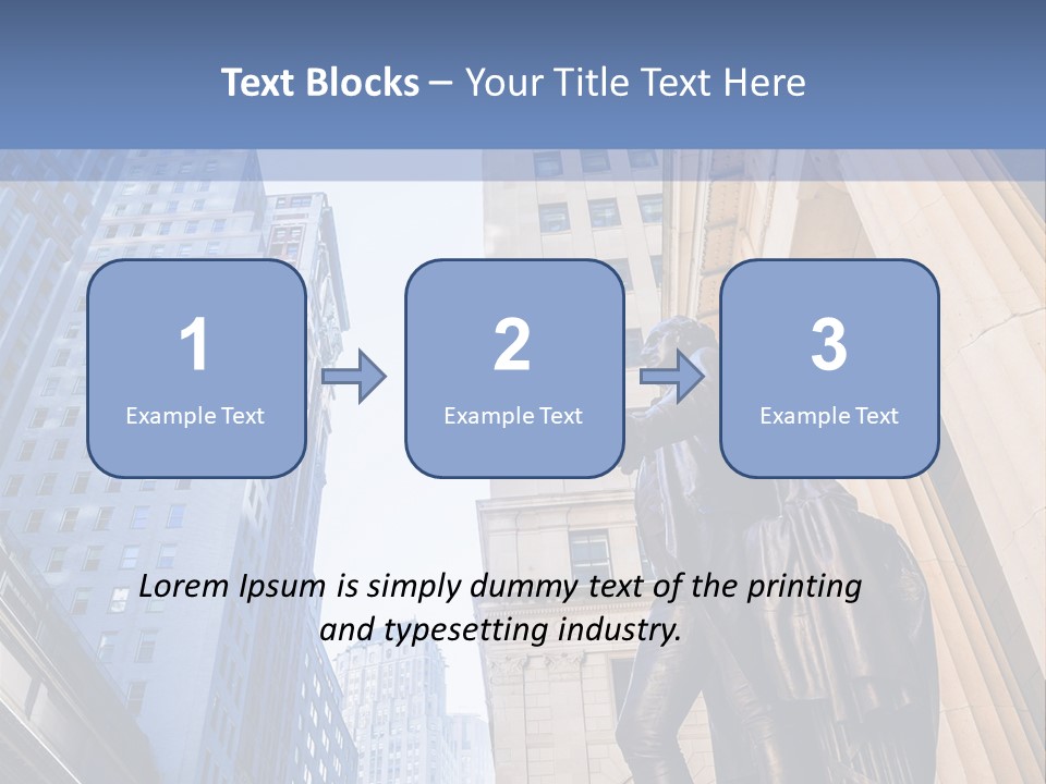 A Statue Of A Man Holding A Flag In A City PowerPoint Template