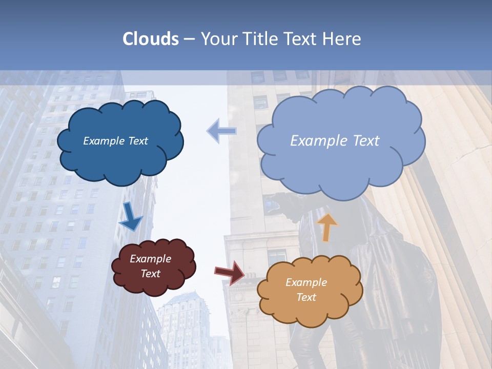 A Statue Of A Man Holding A Flag In A City PowerPoint Template