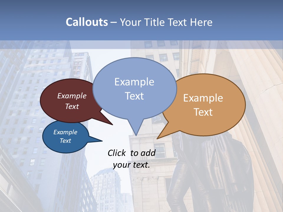 A Statue Of A Man Holding A Flag In A City PowerPoint Template