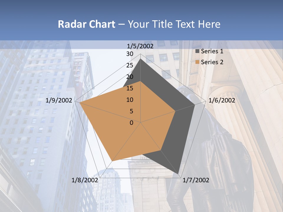 A Statue Of A Man Holding A Flag In A City PowerPoint Template
