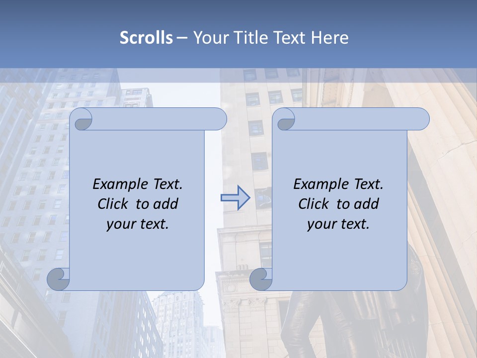 A Statue Of A Man Holding A Flag In A City PowerPoint Template