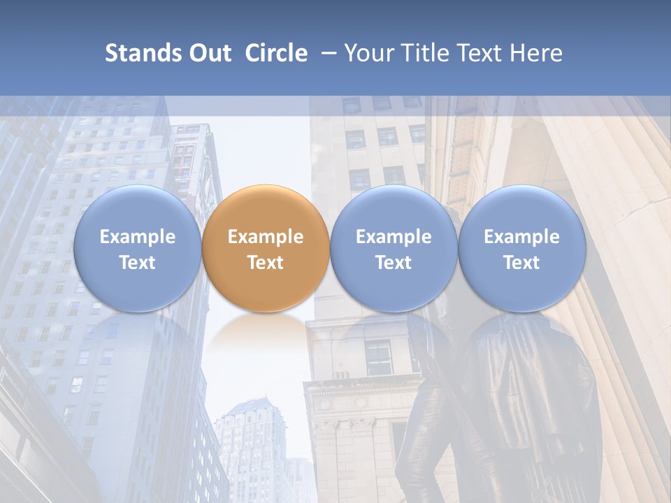 A Statue Of A Man Holding A Flag In A City PowerPoint Template