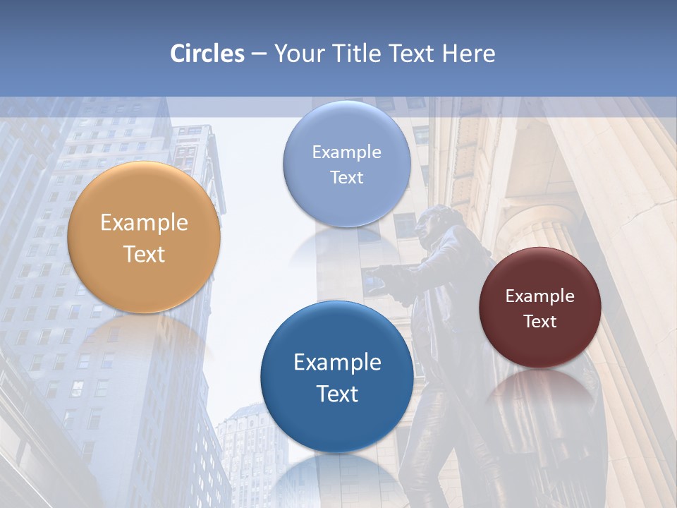 A Statue Of A Man Holding A Flag In A City PowerPoint Template