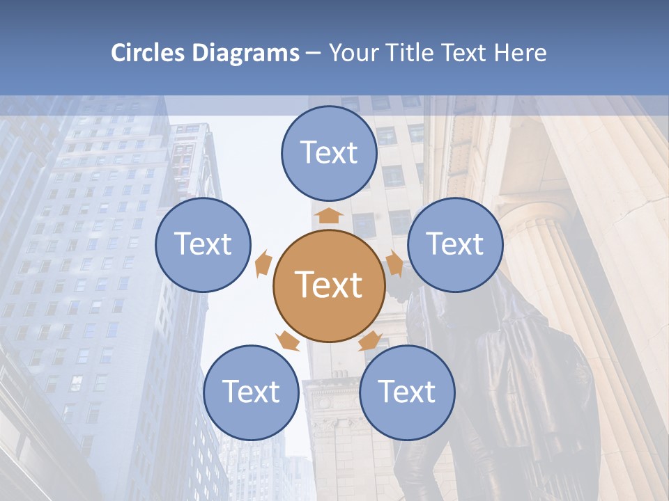 A Statue Of A Man Holding A Flag In A City PowerPoint Template