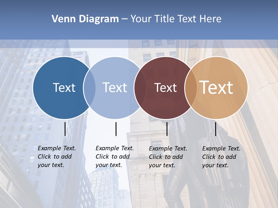 A Statue Of A Man Holding A Flag In A City PowerPoint Template