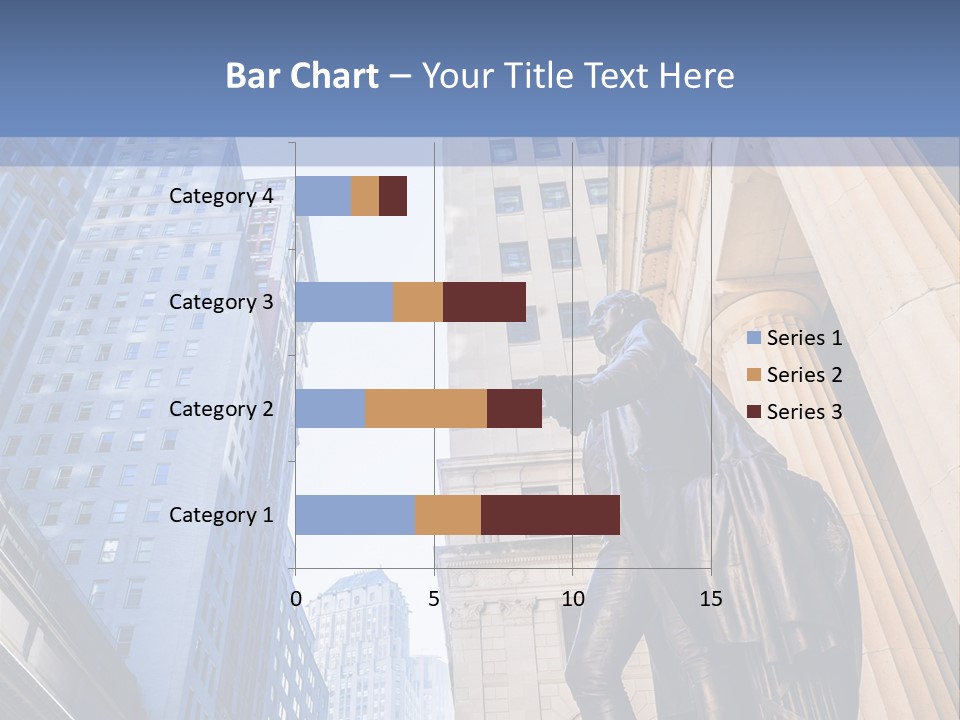 A Statue Of A Man Holding A Flag In A City PowerPoint Template