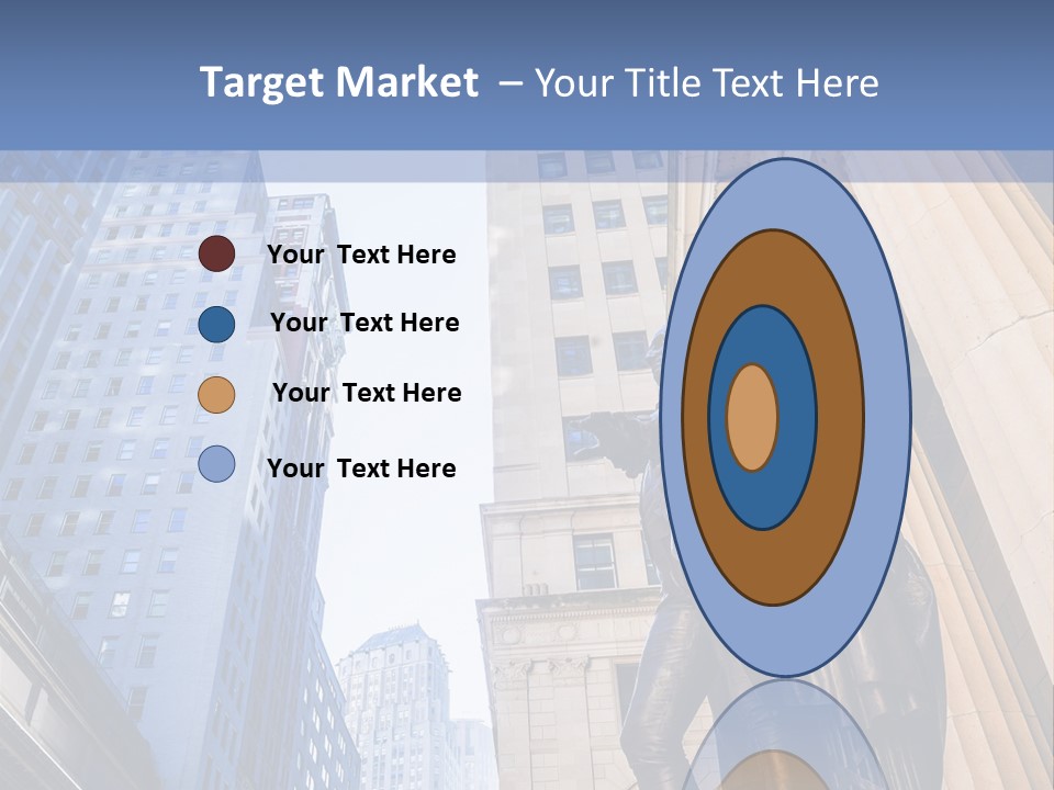 A Statue Of A Man Holding A Flag In A City PowerPoint Template