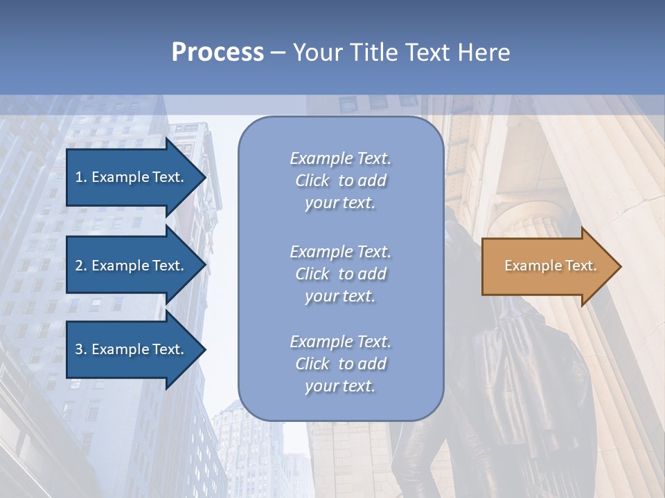A Statue Of A Man Holding A Flag In A City PowerPoint Template