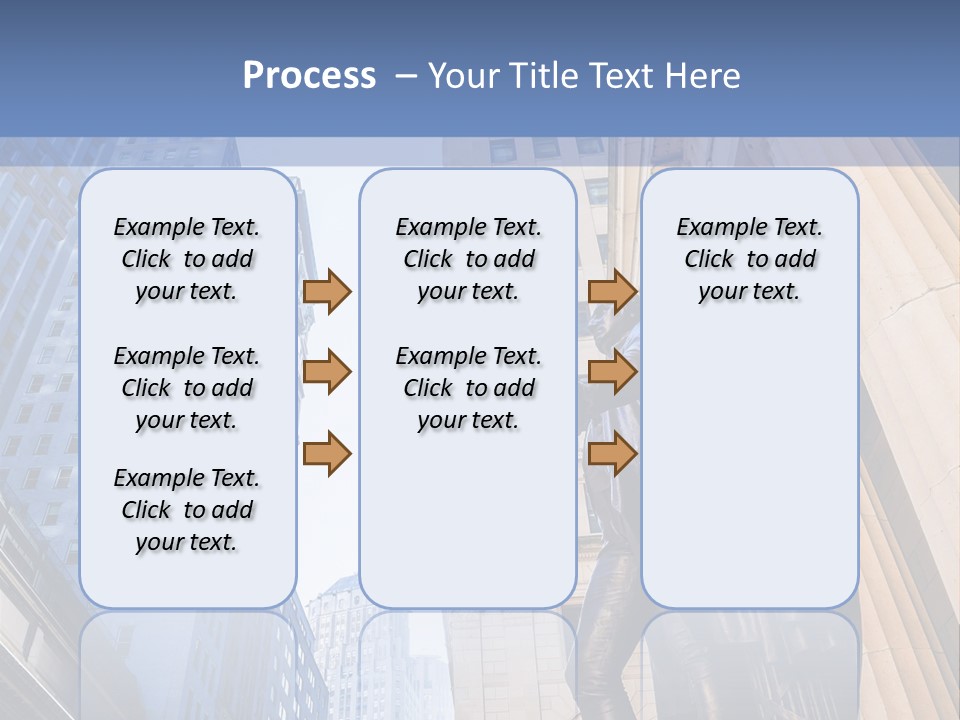 A Statue Of A Man Holding A Flag In A City PowerPoint Template