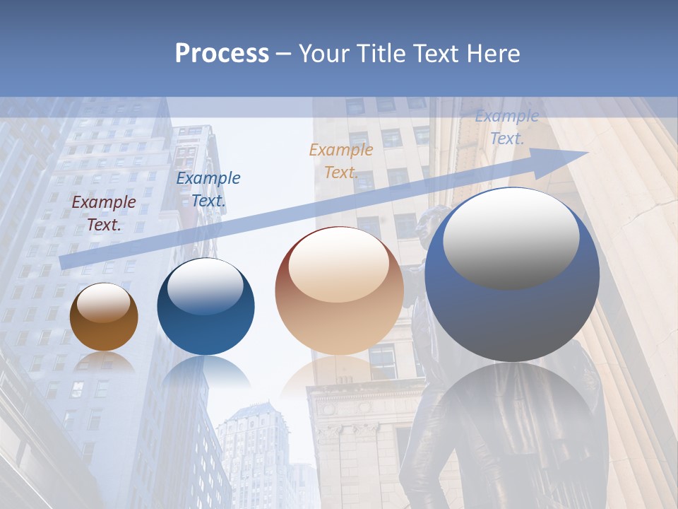 A Statue Of A Man Holding A Flag In A City PowerPoint Template