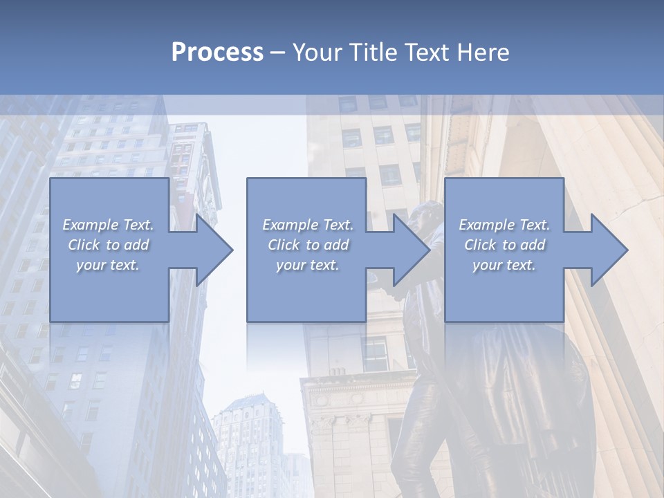 A Statue Of A Man Holding A Flag In A City PowerPoint Template