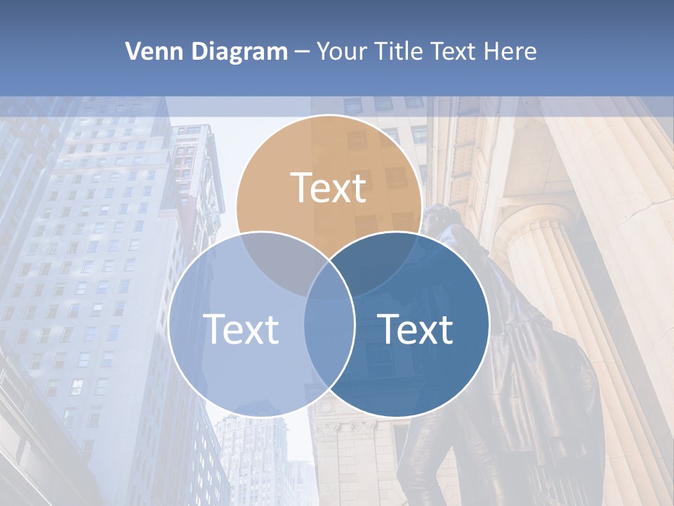 A Statue Of A Man Holding A Flag In A City PowerPoint Template