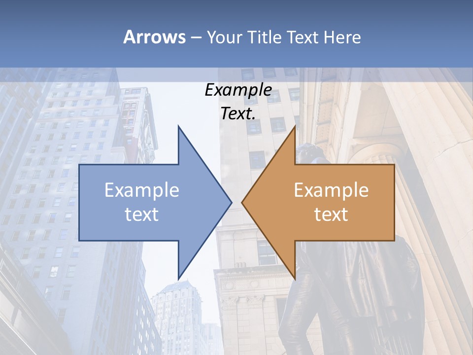 A Statue Of A Man Holding A Flag In A City PowerPoint Template