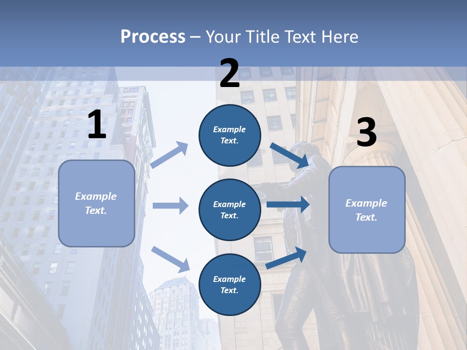 A Statue Of A Man Holding A Flag In A City PowerPoint Template