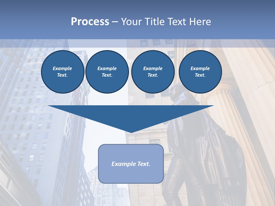 A Statue Of A Man Holding A Flag In A City PowerPoint Template