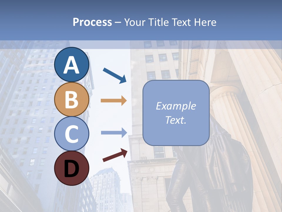 A Statue Of A Man Holding A Flag In A City PowerPoint Template
