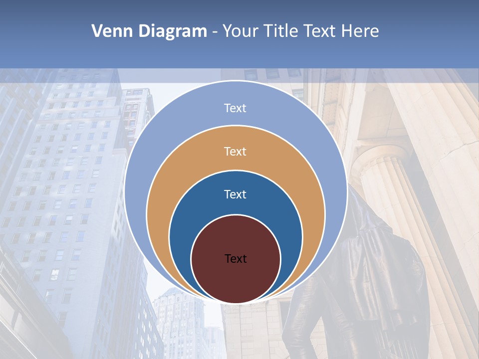 A Statue Of A Man Holding A Flag In A City PowerPoint Template