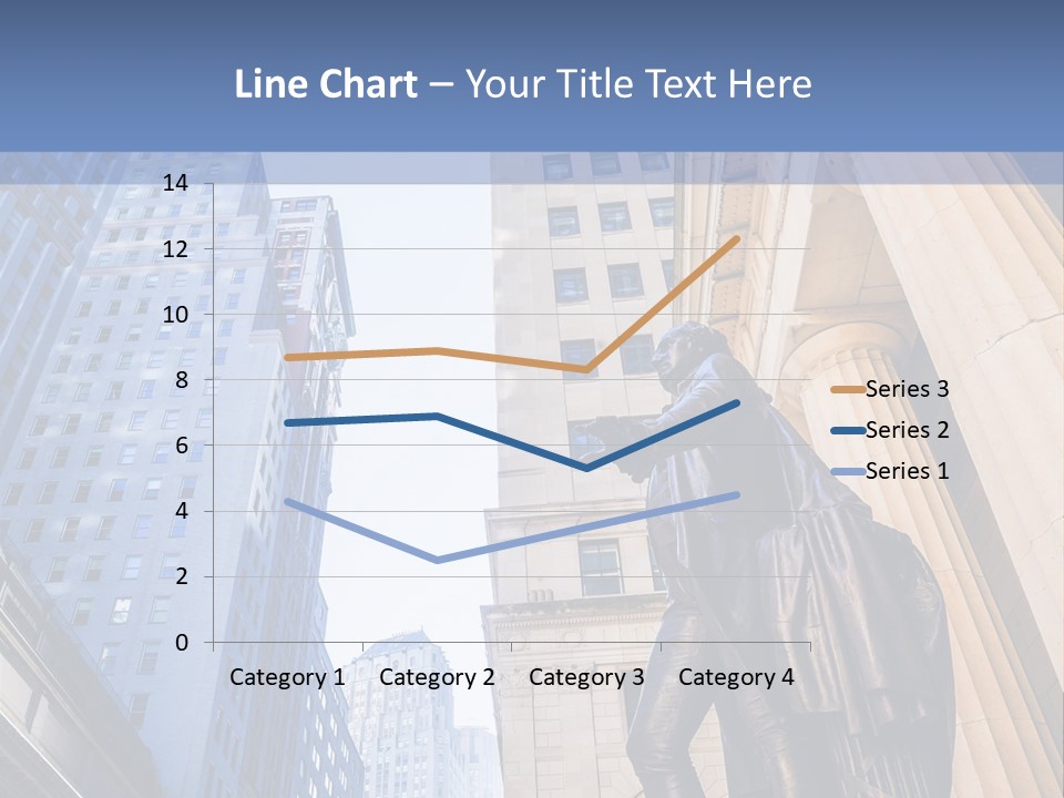 A Statue Of A Man Holding A Flag In A City PowerPoint Template
