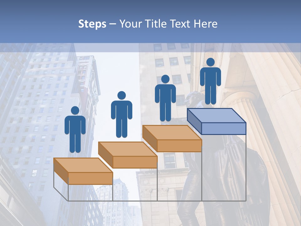A Statue Of A Man Holding A Flag In A City PowerPoint Template