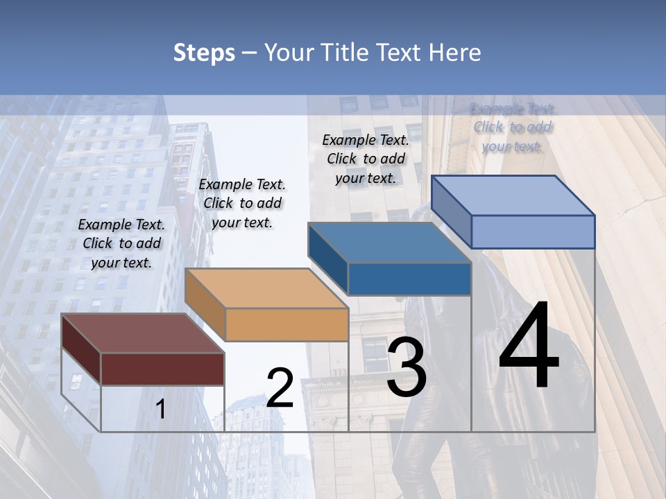 A Statue Of A Man Holding A Flag In A City PowerPoint Template