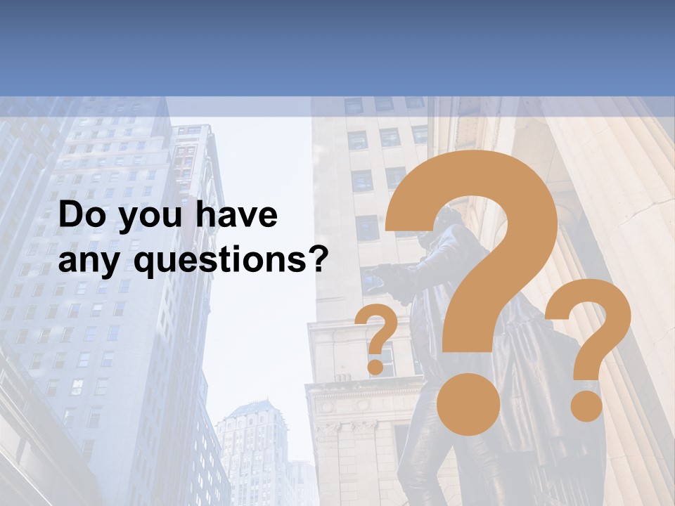 A Statue Of A Man Holding A Flag In A City PowerPoint Template